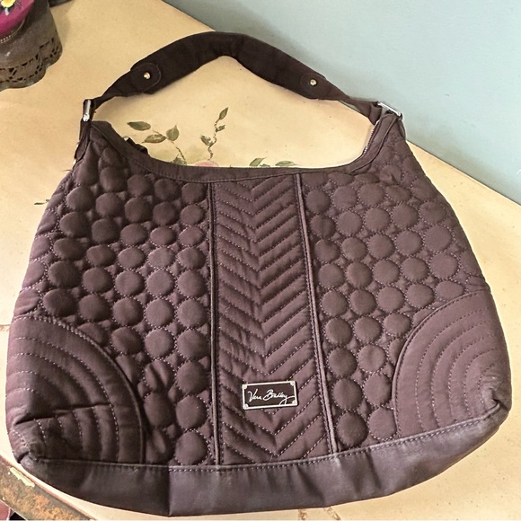 Vera Bradley Handbags - Vera Bradley Brown Quilted Floral Lined Hobo Purse Bag